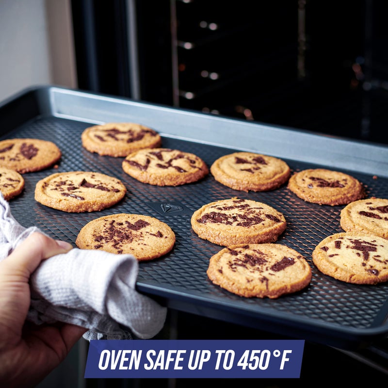 Blue Diamond Bakeware Diamond Infused Ceramic Nonstick, 18" x 13" Half Cookie Sheet Baking Pan, Dishwasher and Freezer Safe, PFAS-Free, Blue - Image 4